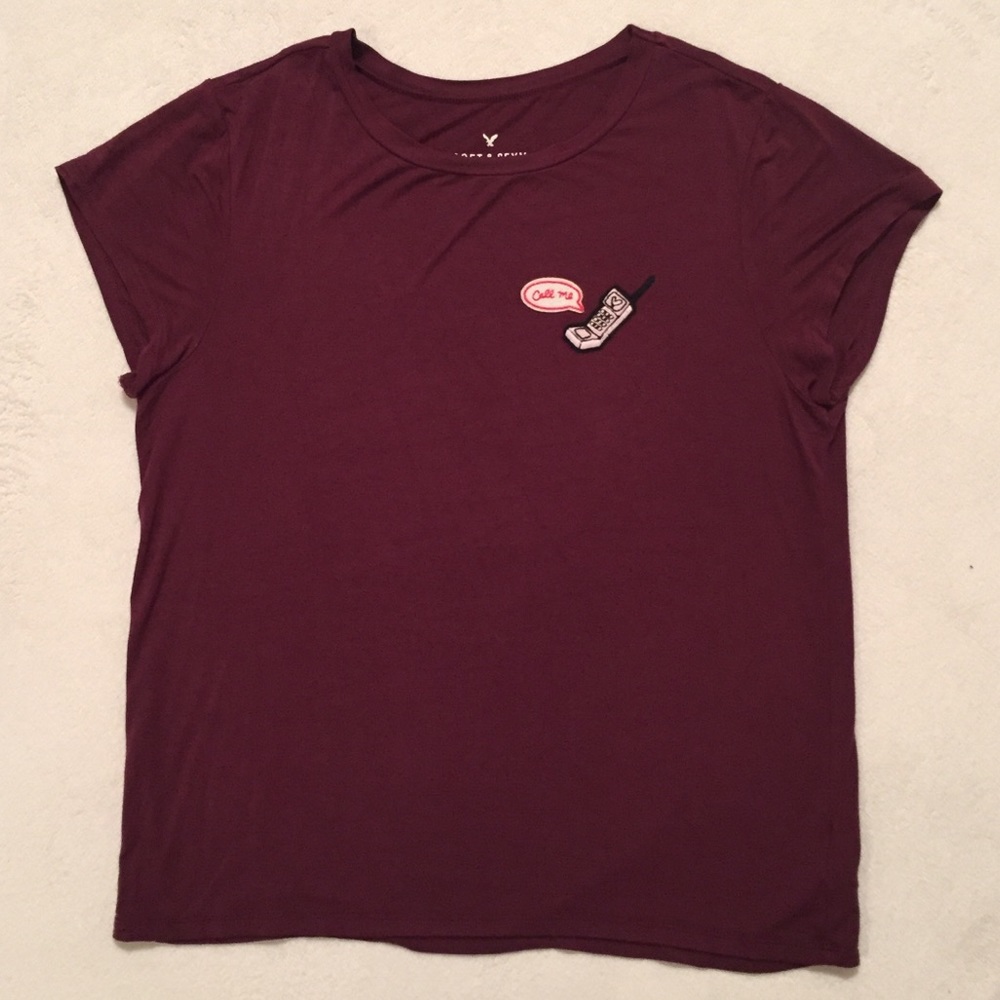 Maroon American Eagle Shirt with Patch